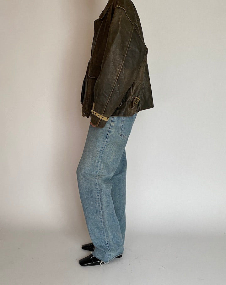 VINTAGE BROWN LEATHER JACKET 5204
