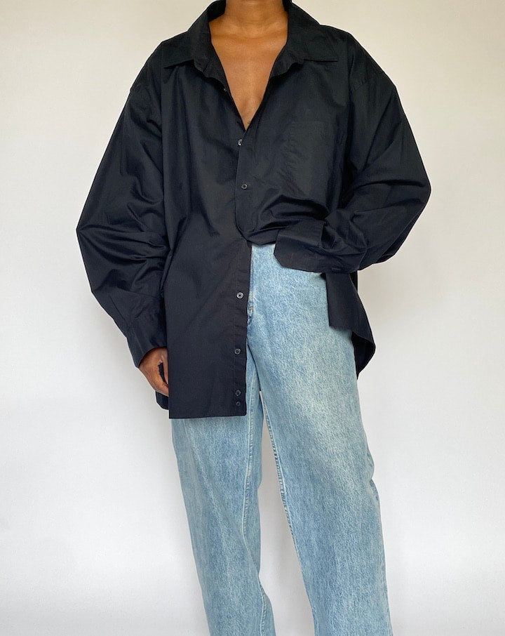 VINTAGE BLACK OVERSIZED SHIRT 5096