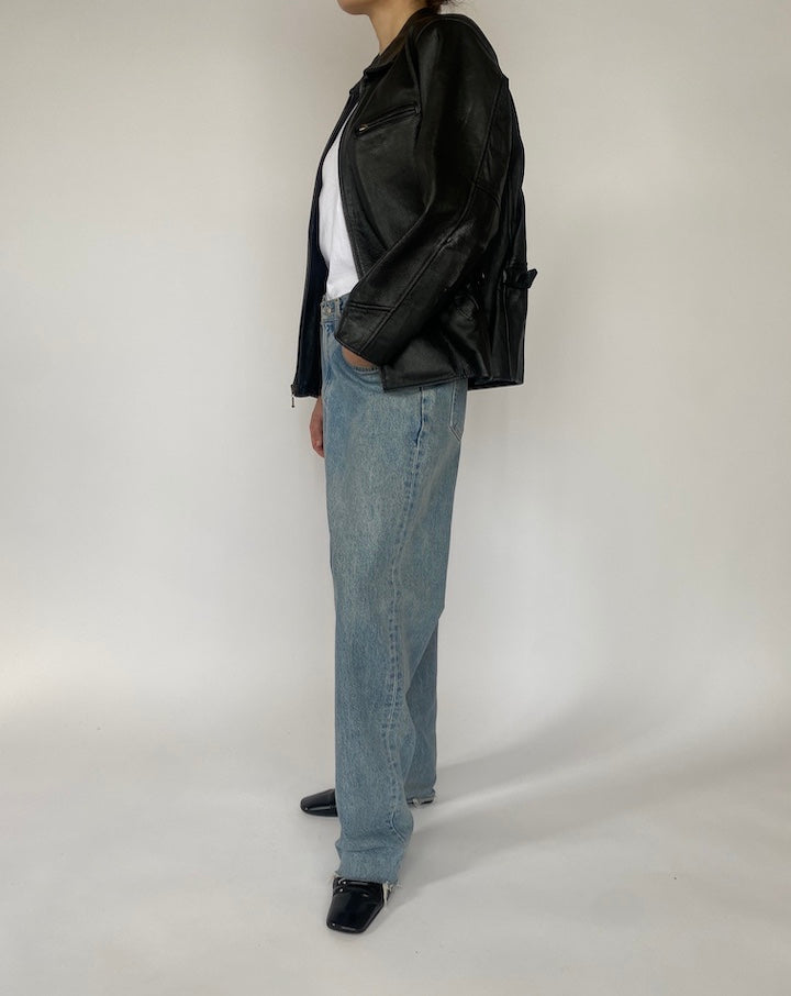 VINTAGE BLACK LEATHER JACKET 4707