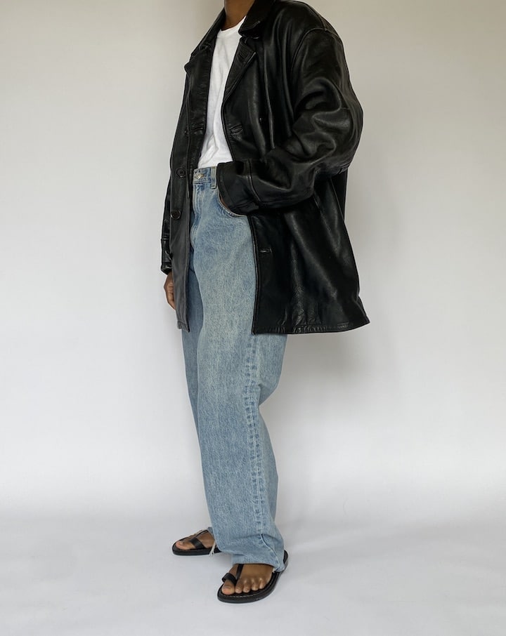 VINTAGE BLACK LEATHER JACKET 5081