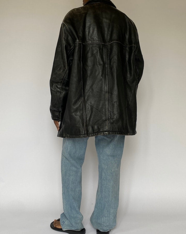 VINTAGE BLACK LEATHER JACKET 5081