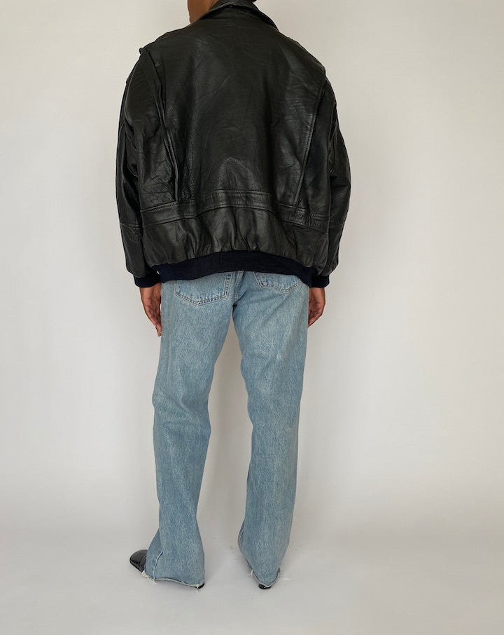 VINTAGE BLACK LEATHER JACKET 5011