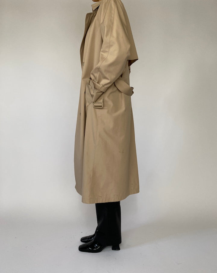 VINTAGE LONG BEIGE TRENCH COAT 5219