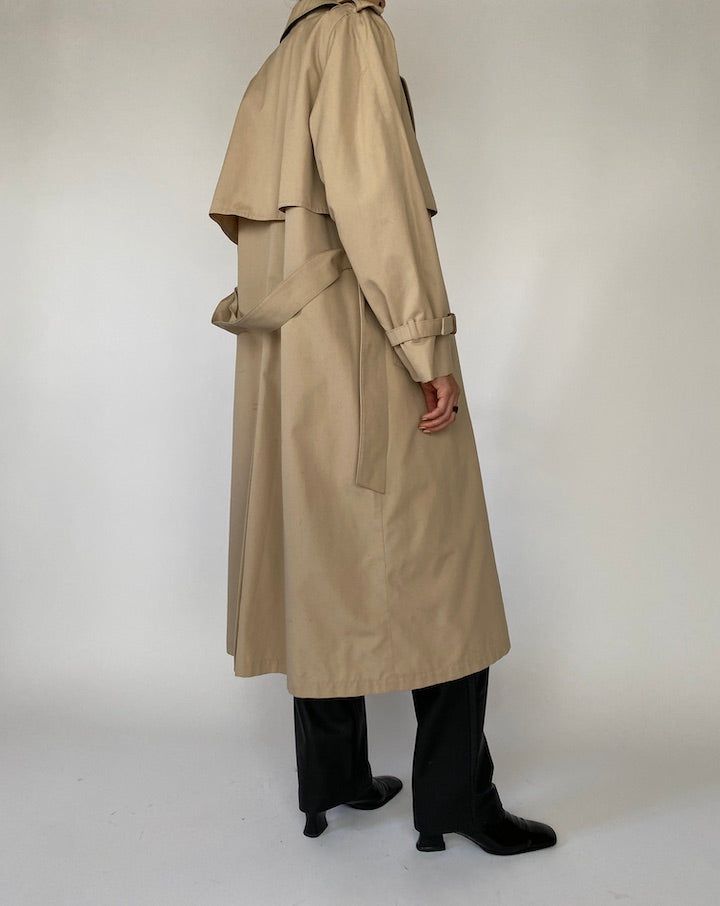 VINTAGE LONG BEIGE TRENCH COAT 5219