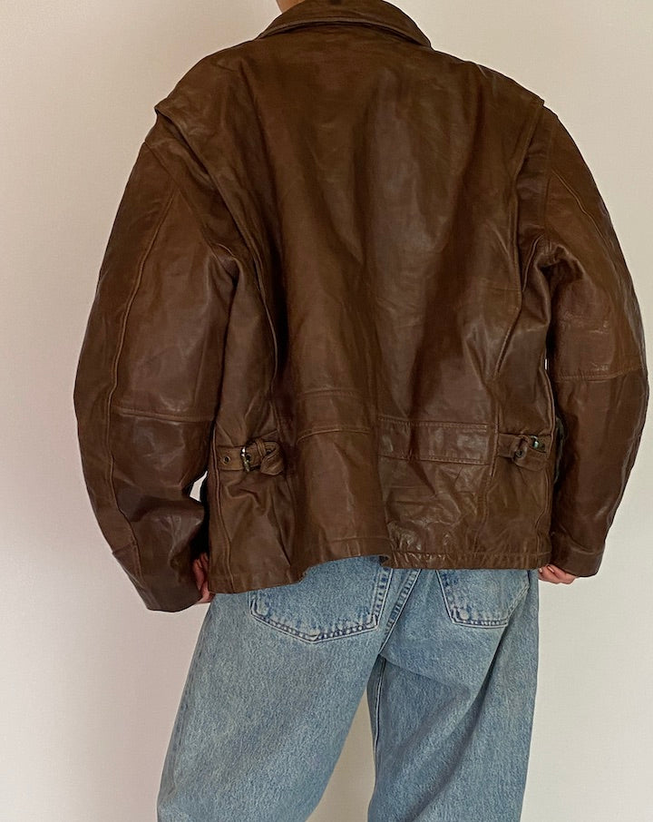 Vintage Brown Leather Jacket 5201
