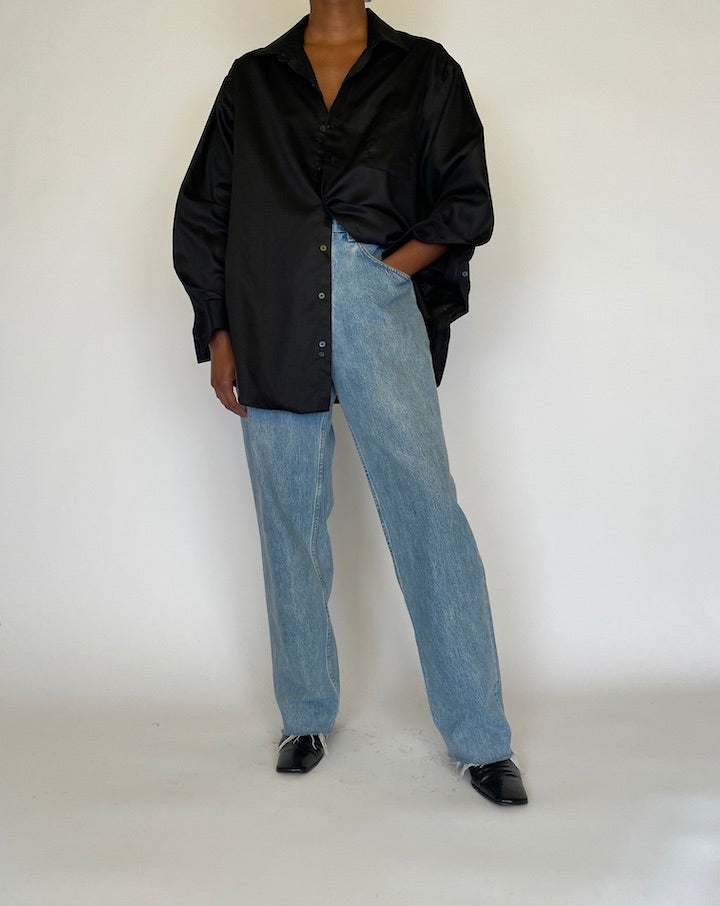 VINTAGE OVERSIZED BLACK SHIRT 4453