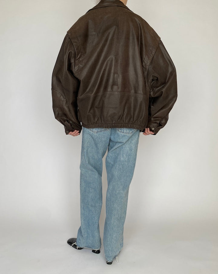VINTAGE BROWN LEATHER JACKET 4843