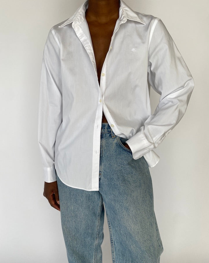 VINTAGE WHITE RALPH LAUREN SHIRT 5108