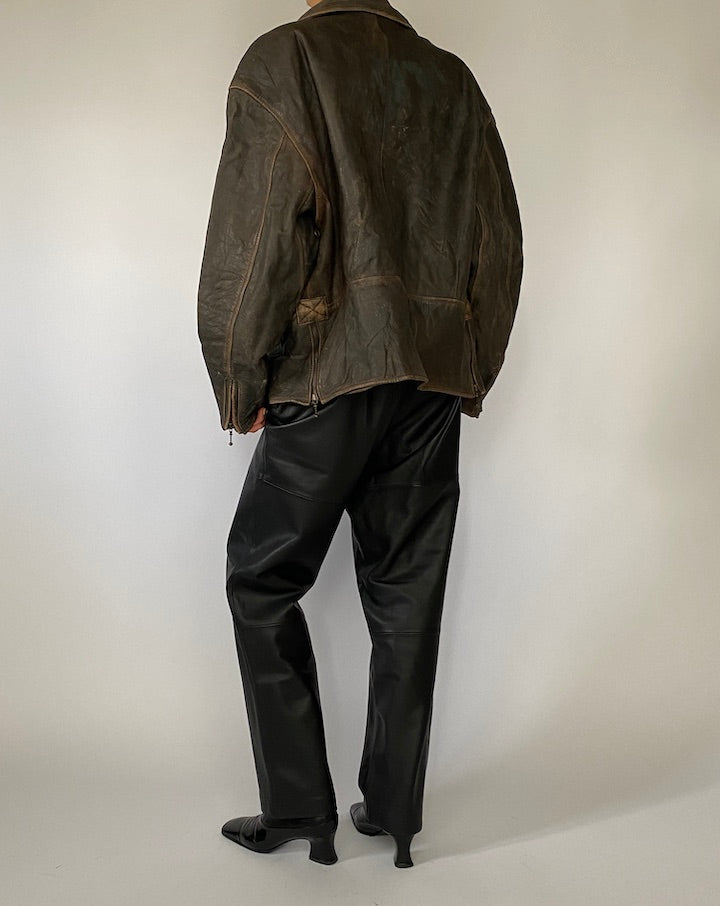 VINTAGE BROWN LEATHER JACKET 1111