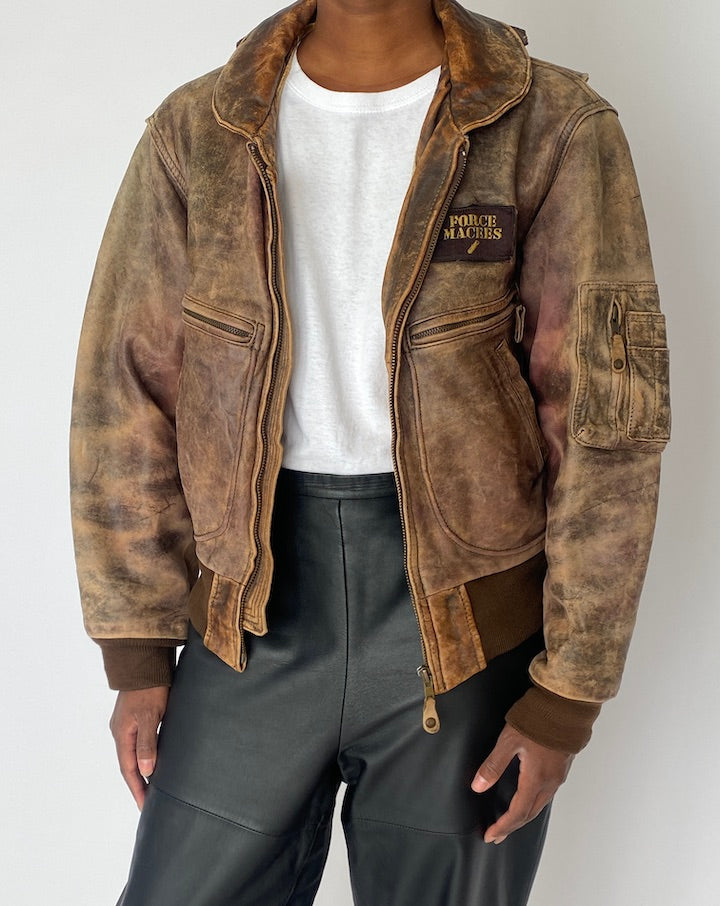 Vintage Brown Leather Jacket 4961