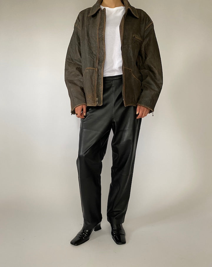 VINTAGE BROWN LEATHER JACKET 1111