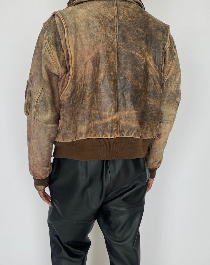 Vintage Brown Leather Jacket 4961