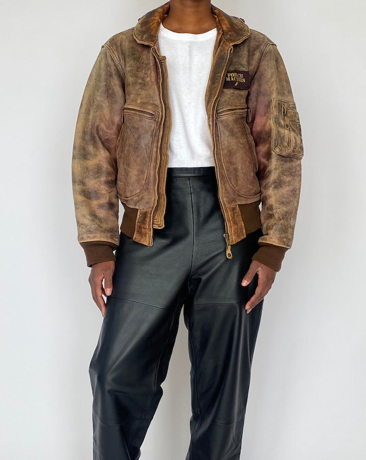 Vintage Brown Leather Jacket 4961