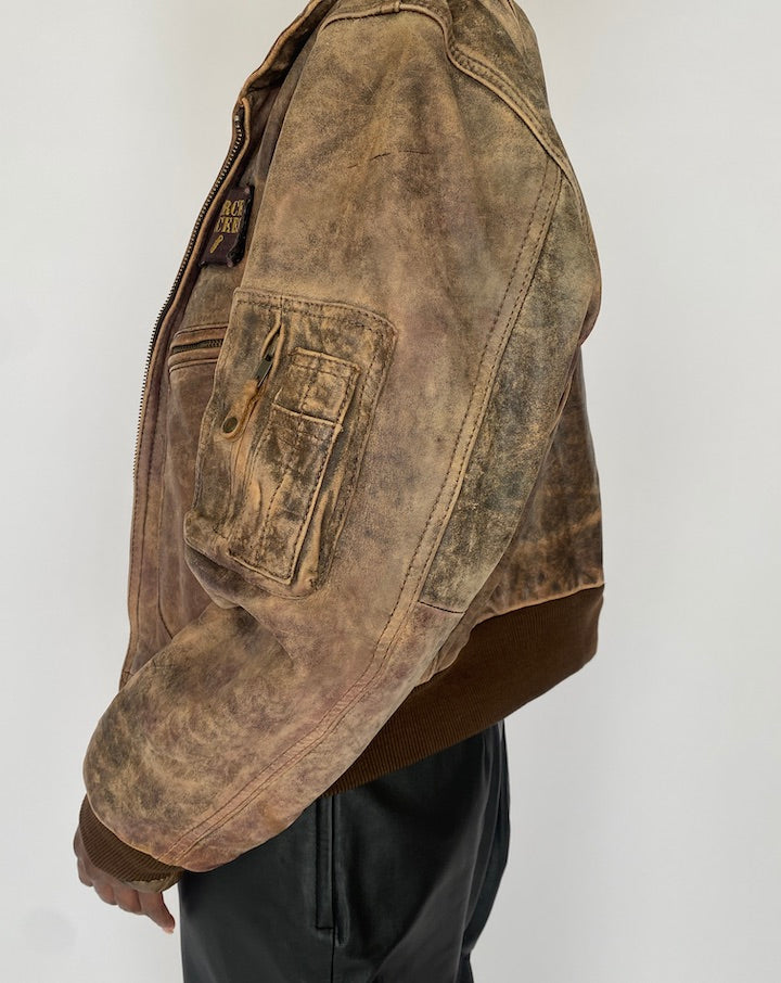 Vintage Brown Leather Jacket 4961