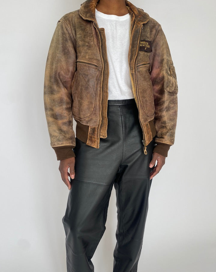 Vintage Brown Leather Jacket 4961