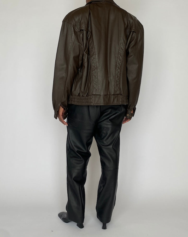 VINTAGE BROWN LEATHER JACKET 4884