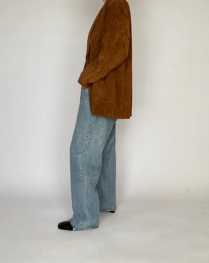 VINTAGE BROWN SUEDE LEATHER JACKET 4848