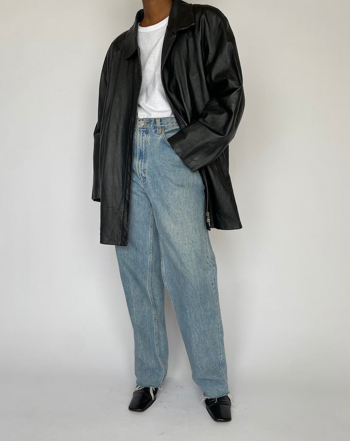 VINTAGE BLACK LEATHER JACKET 4845