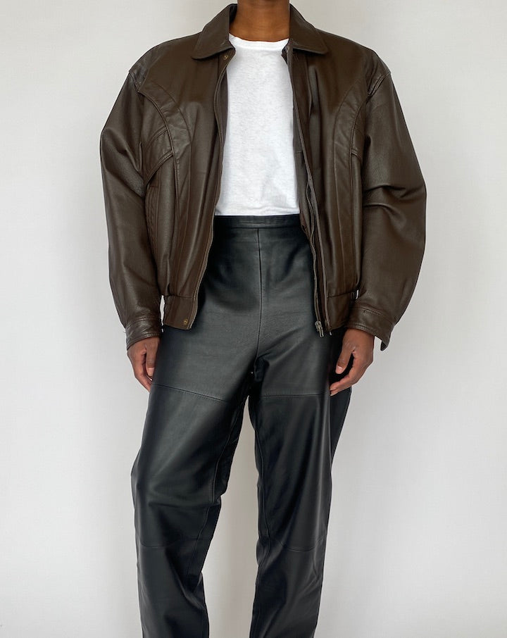 VINTAGE BROWN LEATHER JACKET 4884