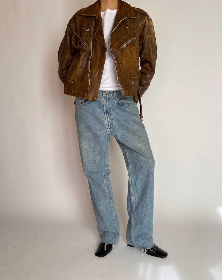VINTAGE BROWN LEATHER JACKET 5205