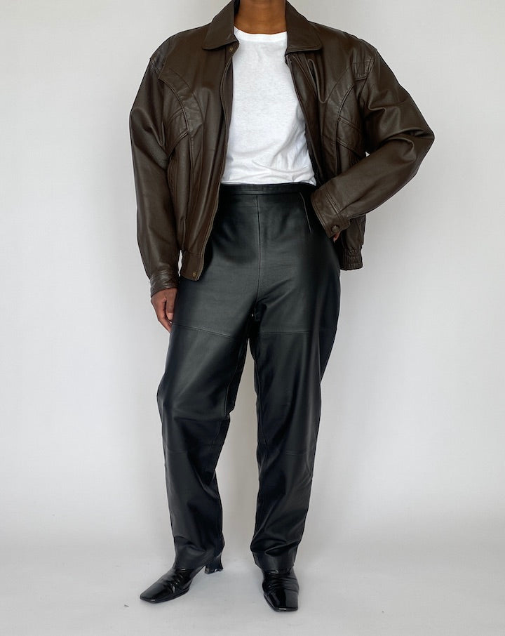 VINTAGE BROWN LEATHER JACKET 4884