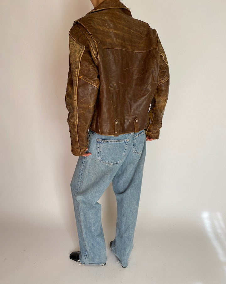 VINTAGE BROWN LEATHER JACKET 5205