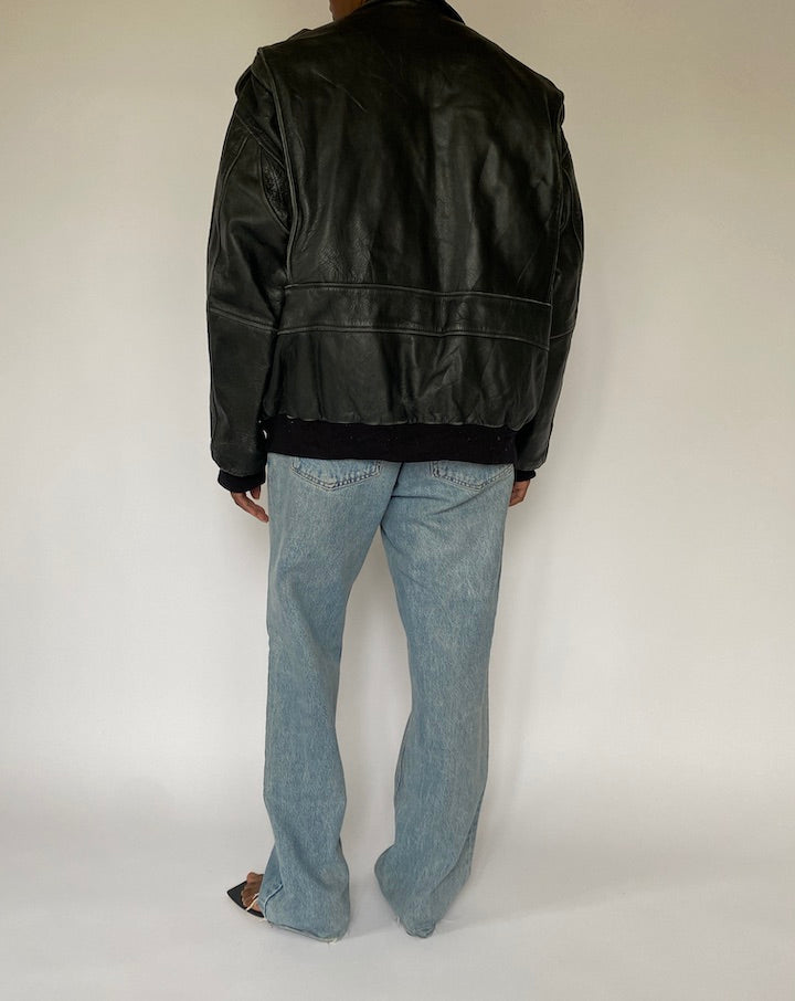 VINTAGE BLACK LEATHER JACKET 5012