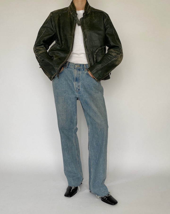 VINTAGE DISTRESSED LEATHER JACKET 5361