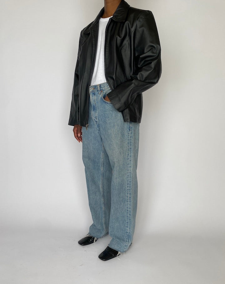 VINTAGE BLACK LEATHER JACKET 4602