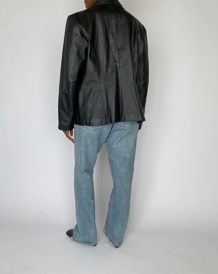 VINTAGE BLACK LEATHER JACKET 4602