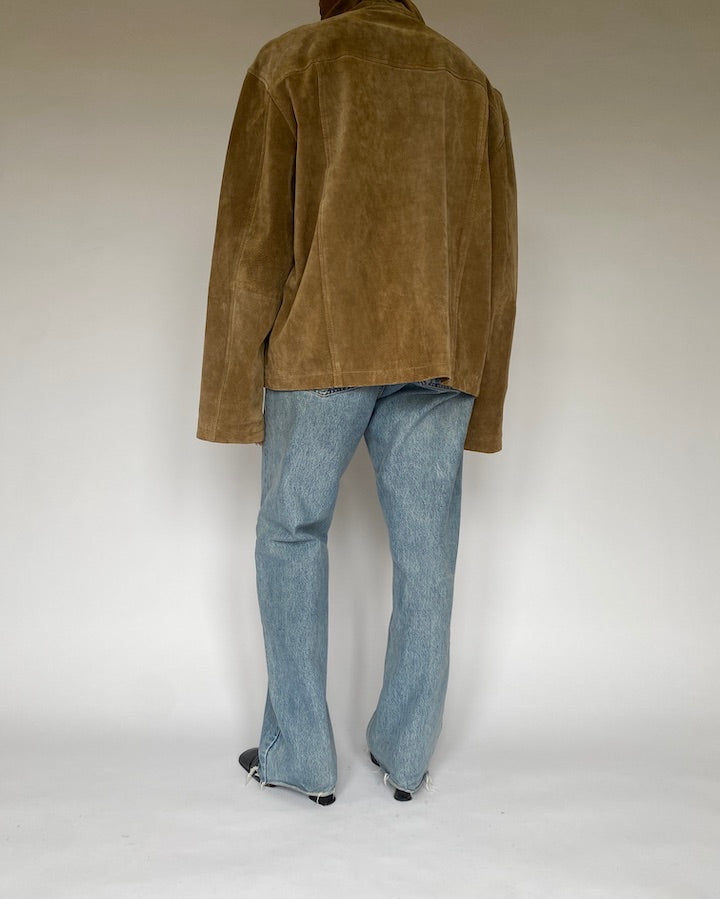 VINTAGE BEIGE SUEDE LEATHER JACKET 4897