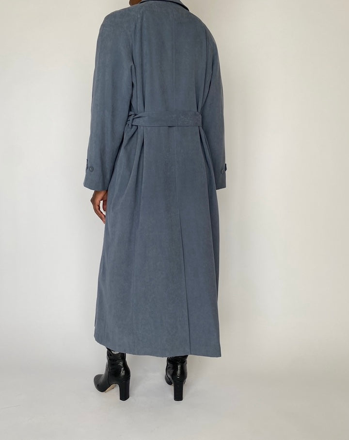 VINTAGE LONG BLUE TRENCH COAT 4481