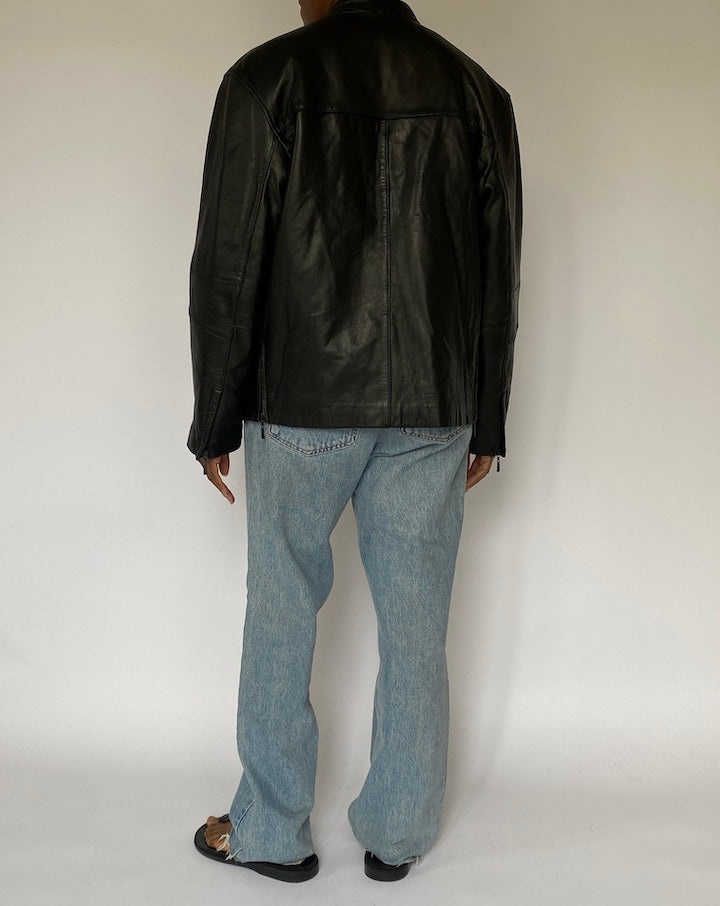 VINTAGE BLACK LEATHER JACKET 5052
