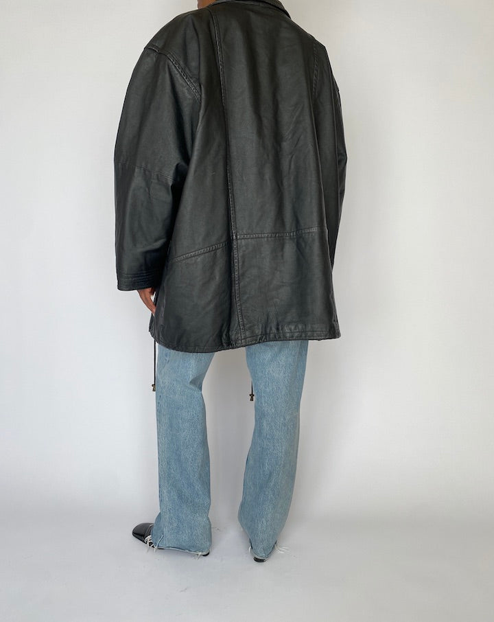 VINTAGE BLACK LEATHER JACKET 4832