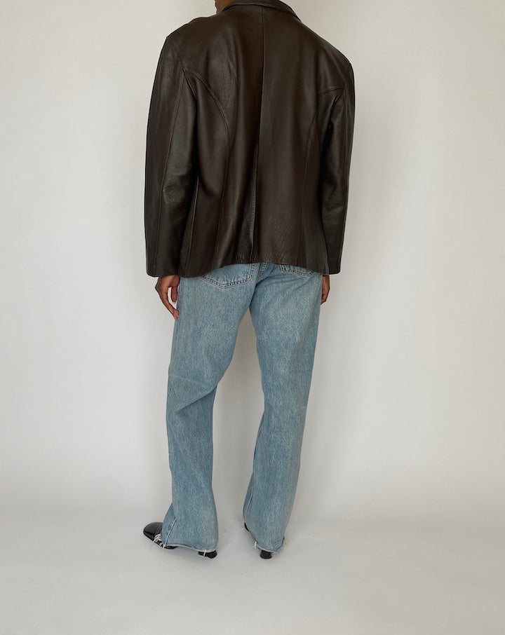 VINTAGE BROWN LEATHER JACKET 4819