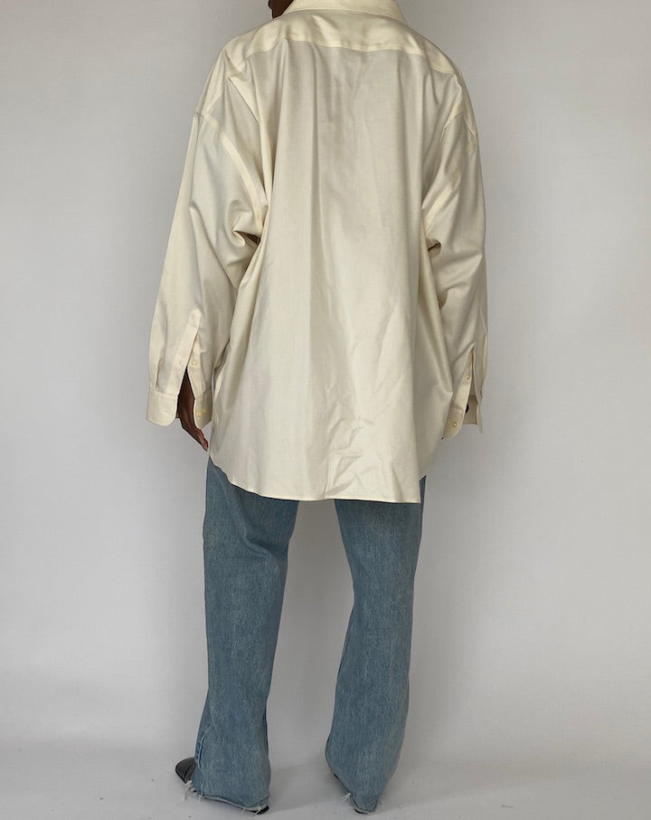 VINTAGE OFF-WHITE OVERSIZED COTTON SHIRT 5169