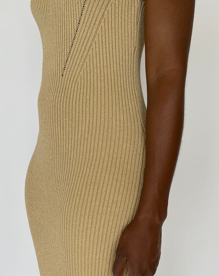 VINTAGE LONG MICHAEL KORS GOLD DRESS 4249