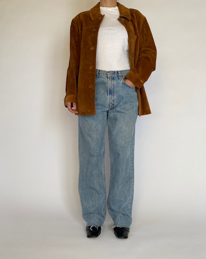 VINTAGE BROWN SUEDE LEATHER JACKET 4530