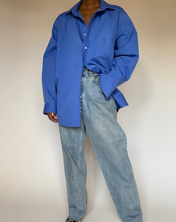 VINTAGE OVERSIZED BLUE SHIRT 4430