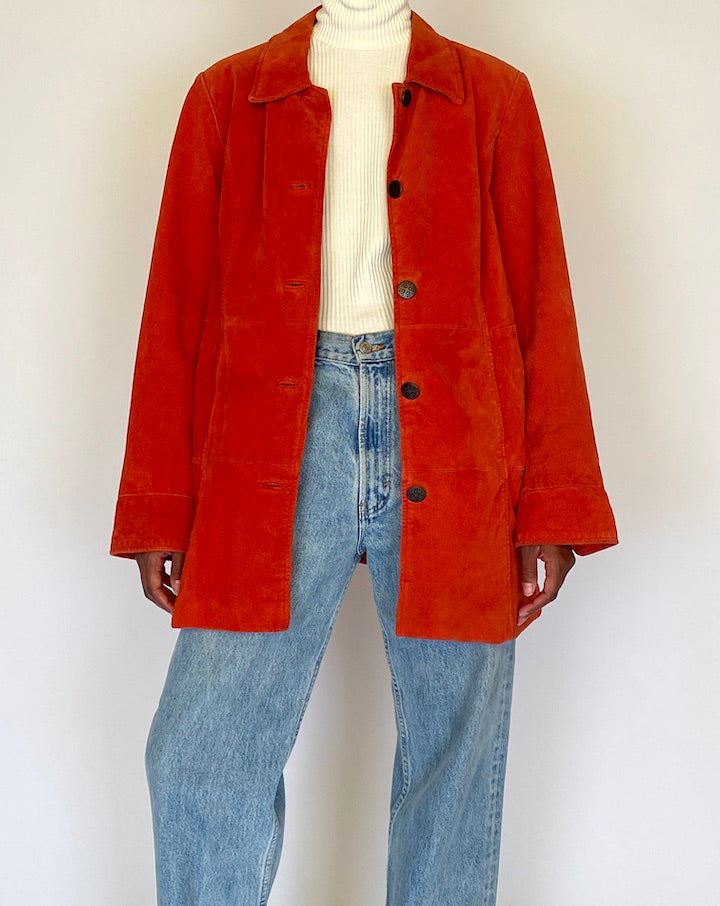 VINTAGE RED SUEDE LEATHER JACKET 4474