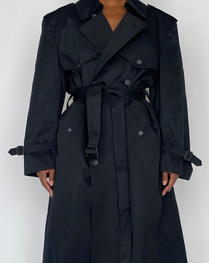 VINTAGE NAVY OVERSIZED TRENCH COAT 5153