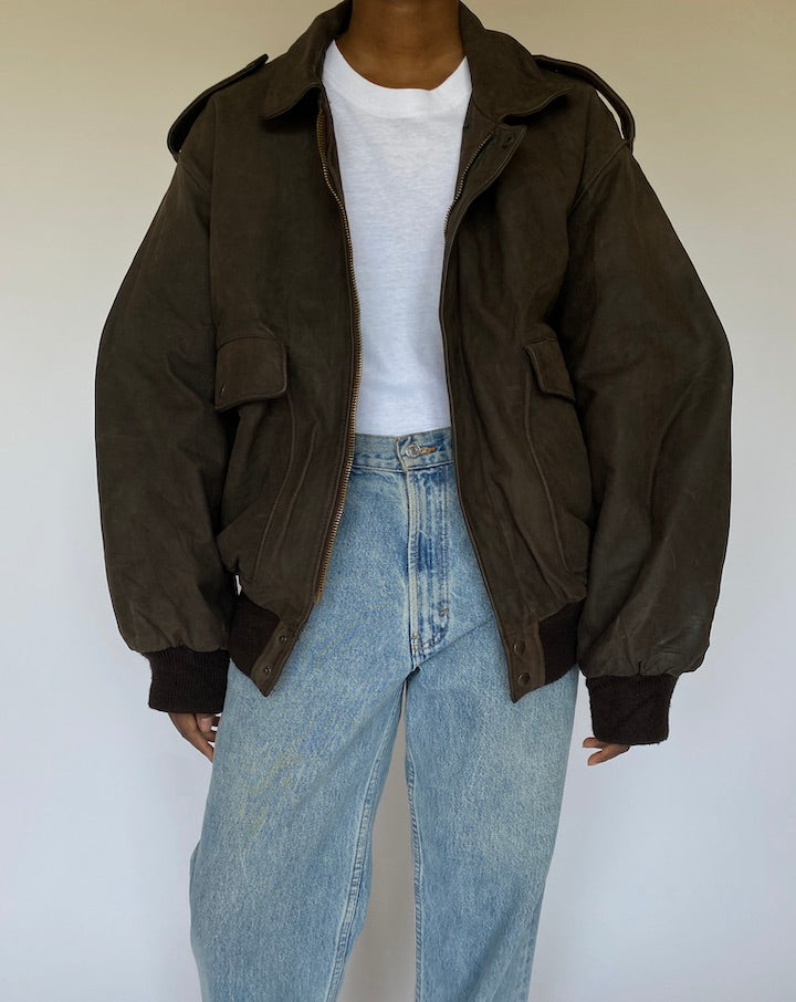 VINTAGE BROWN LEATHER JACKET 4974