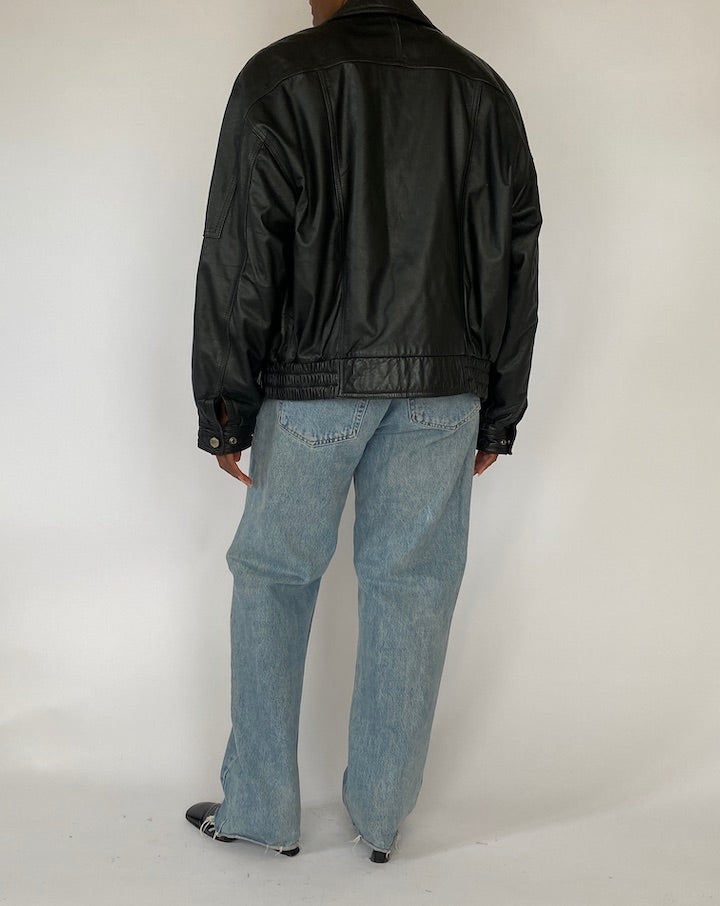 VINTAGE BLACK LEATHER JACKET 5173
