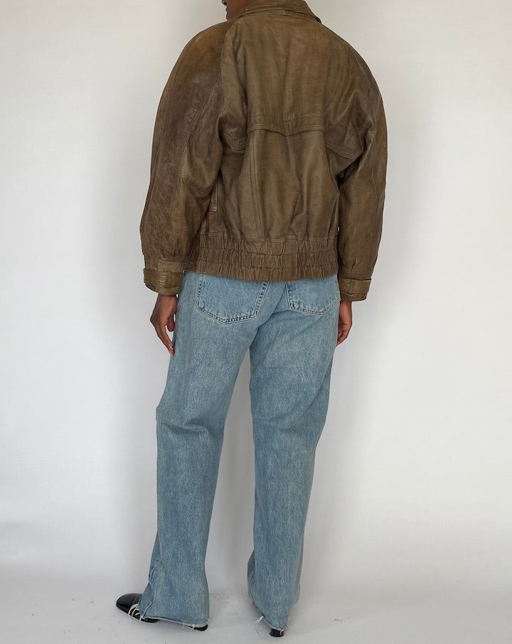 Vintage Brown Leather Jacket 5177
