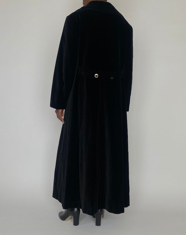 VINTAGE OVERSIZED LONG VELVET COAT 5150
