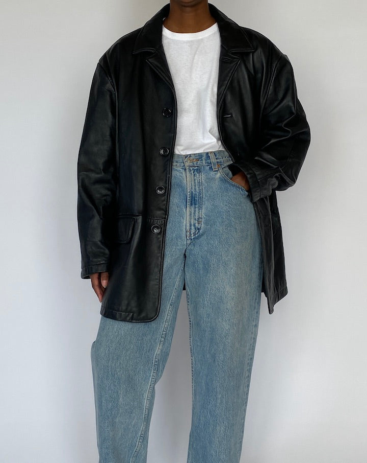 VINTAGE BLACK LEATHER JACKET 5174