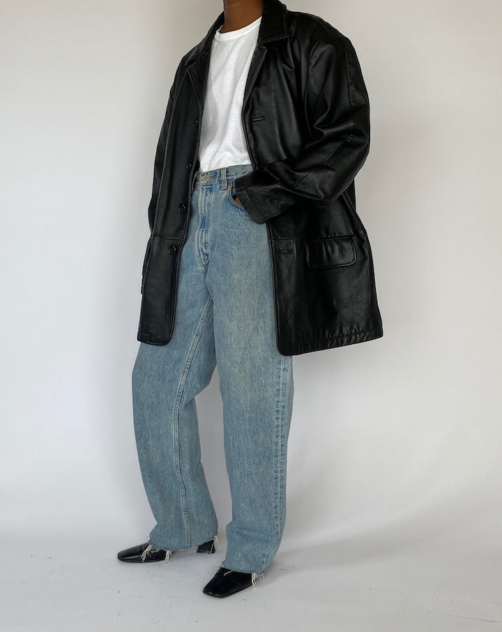 VINTAGE BLACK LEATHER JACKET 5174