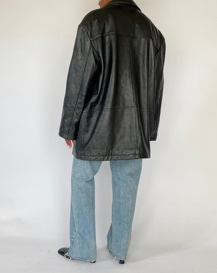 VINTAGE BLACK LEATHER JACKET 5174