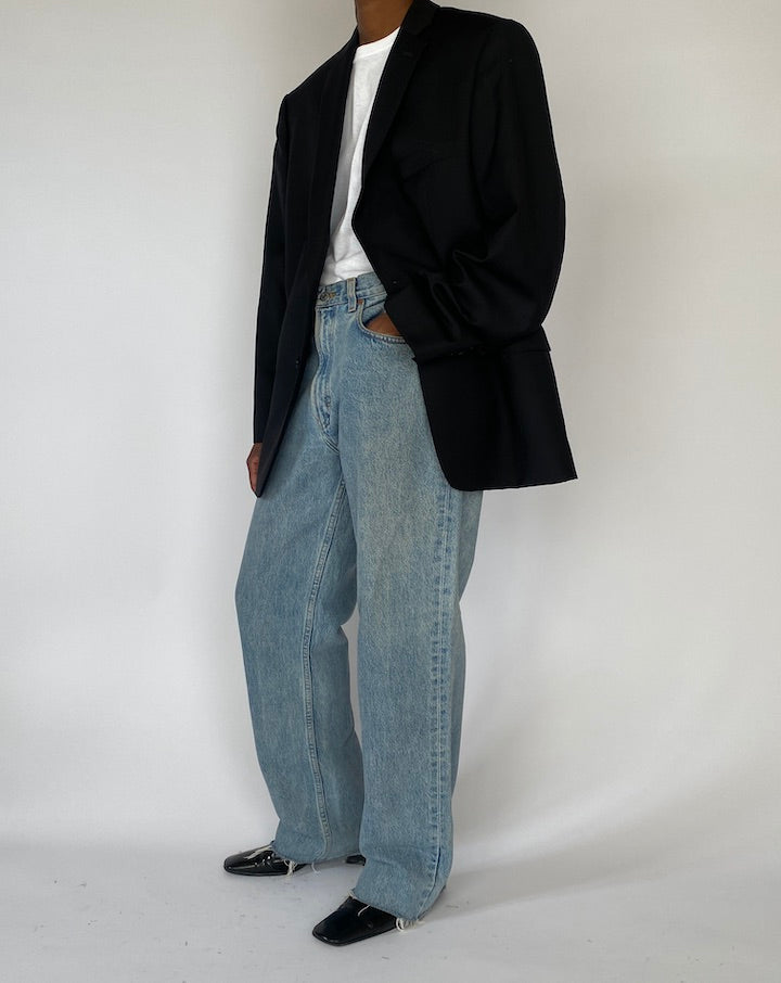 VINTAGE BLACK CALVIN KLEIN WOOL BLAZER 5185