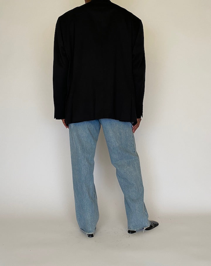 VINTAGE BLACK WOOL BLAZER 4494